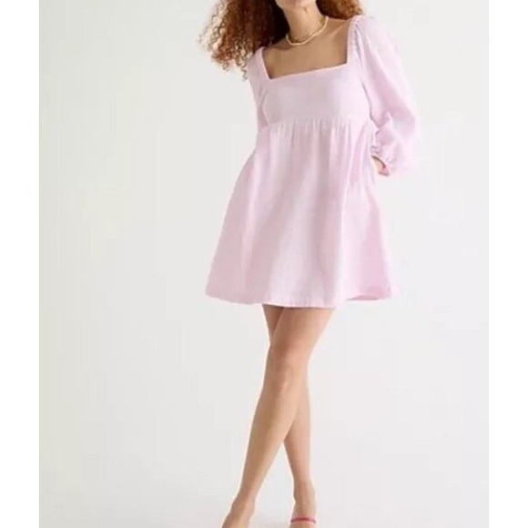 J. Crew Dresses & Skirts - J Crew Mini Dress Womens Medium Soft Cotton Gauze Boho Blush Pink